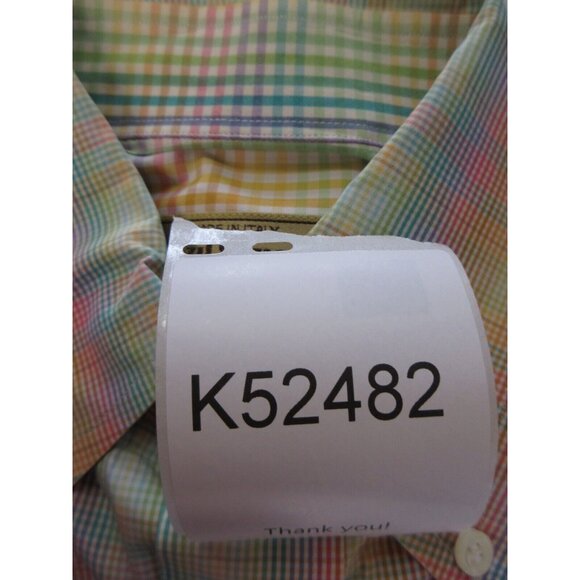 Paul Stuart Shirt Large Button Up Plaid Preppy Flip Cuffs Colorful - Picture 11 of 11